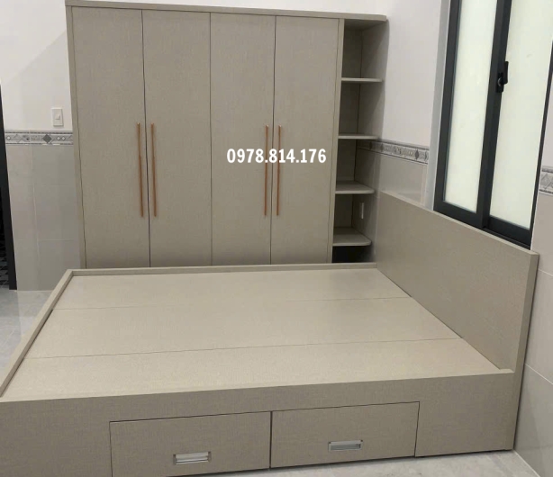 Tủ gỗ kết hợp giường